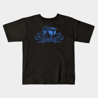 Pictish Dragon Blue Kids T-Shirt